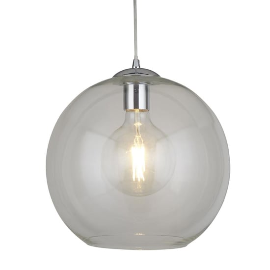 Balls Medium Clear Glass Ceiling Pendant Light In Chrome