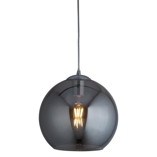 Photo of Balls medium smoked glass ceiling pendant light in chrome