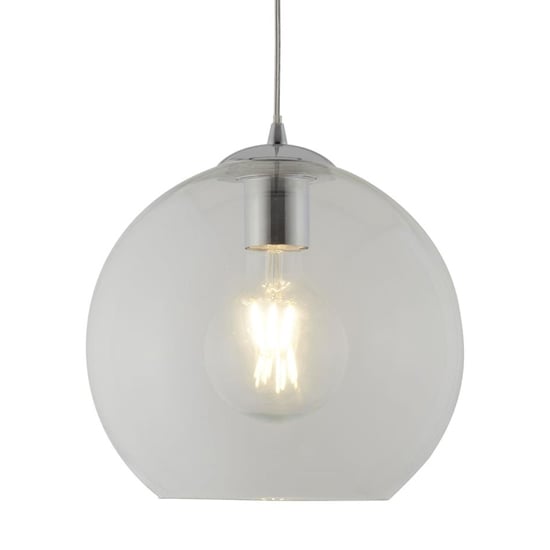 Balls Small Clear Glass Ceiling Pendant Light In Chrome
