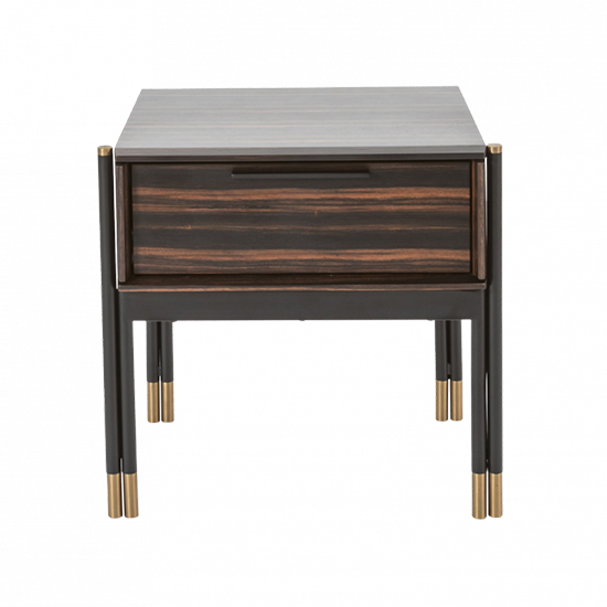 Read more about Balta wooden bedside cabinet with 1 drawer in ebony