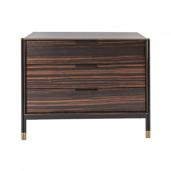 Product photograph of Balta Wooden Chest Of 3 Drawers In Ebony from Furniture in Fashion