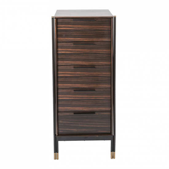 Read more about Balta wooden chest of 5 drawers narrow in ebony