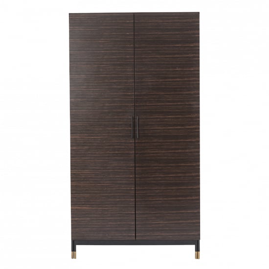 Product photograph of Balta Wooden Wardrobe With 2 Doors In Ebony from Furniture in Fashion