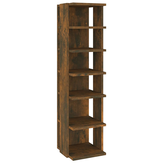 Balta Wooden Shoe Storage Rack With 6 Shelves In Smoked Oak