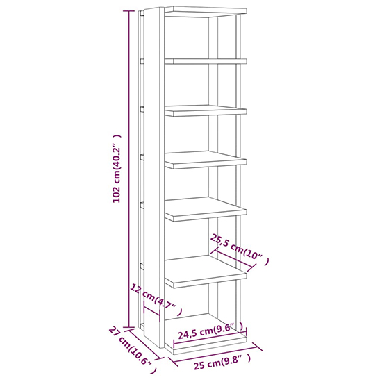 Balta Wooden Shoe Storage Rack With 6 Shelves In Smoked Oak