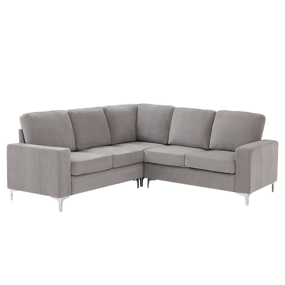 Baltic Fabric Corner Sofa In Grey