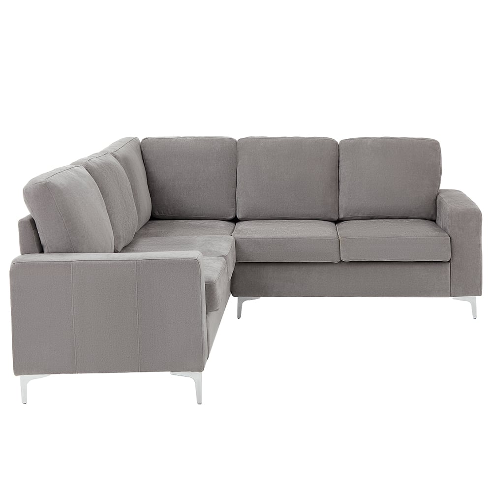 Baltic Fabric Corner Sofa In Grey