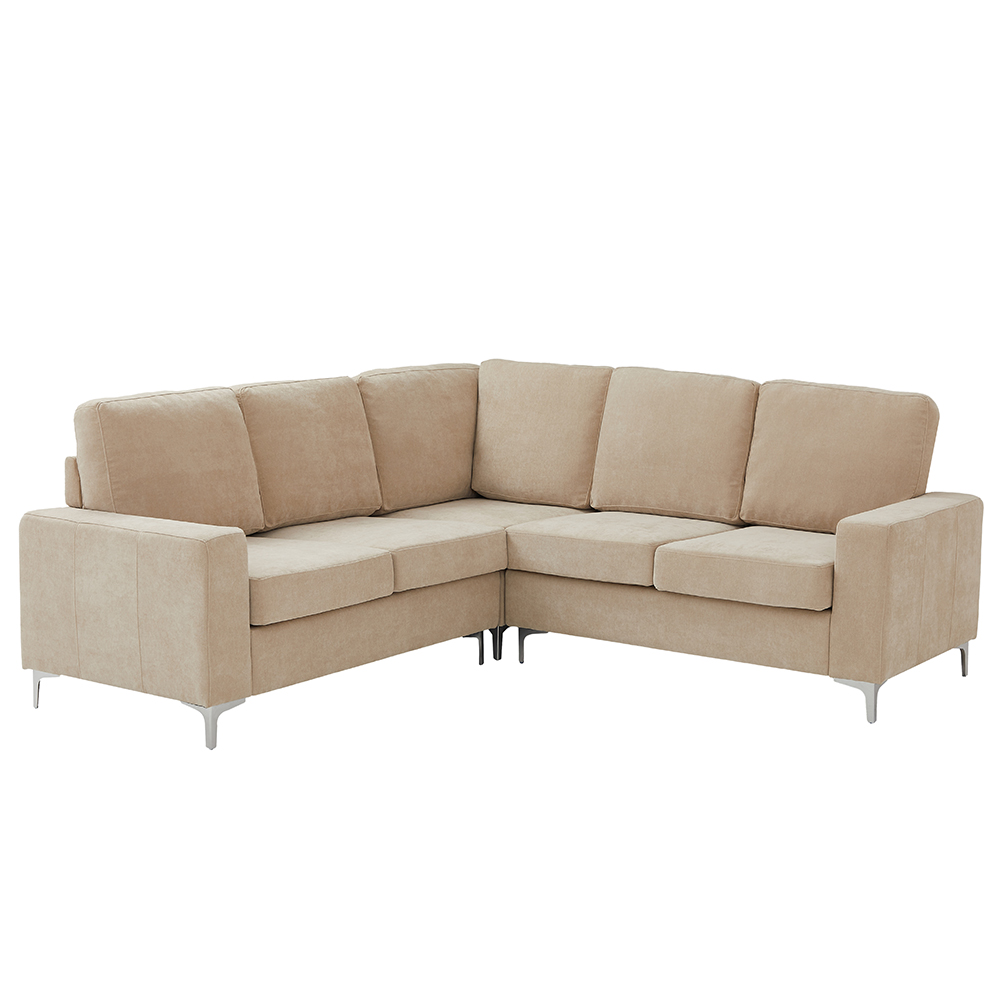 Baltic Fabric Corner Sofa In Stone