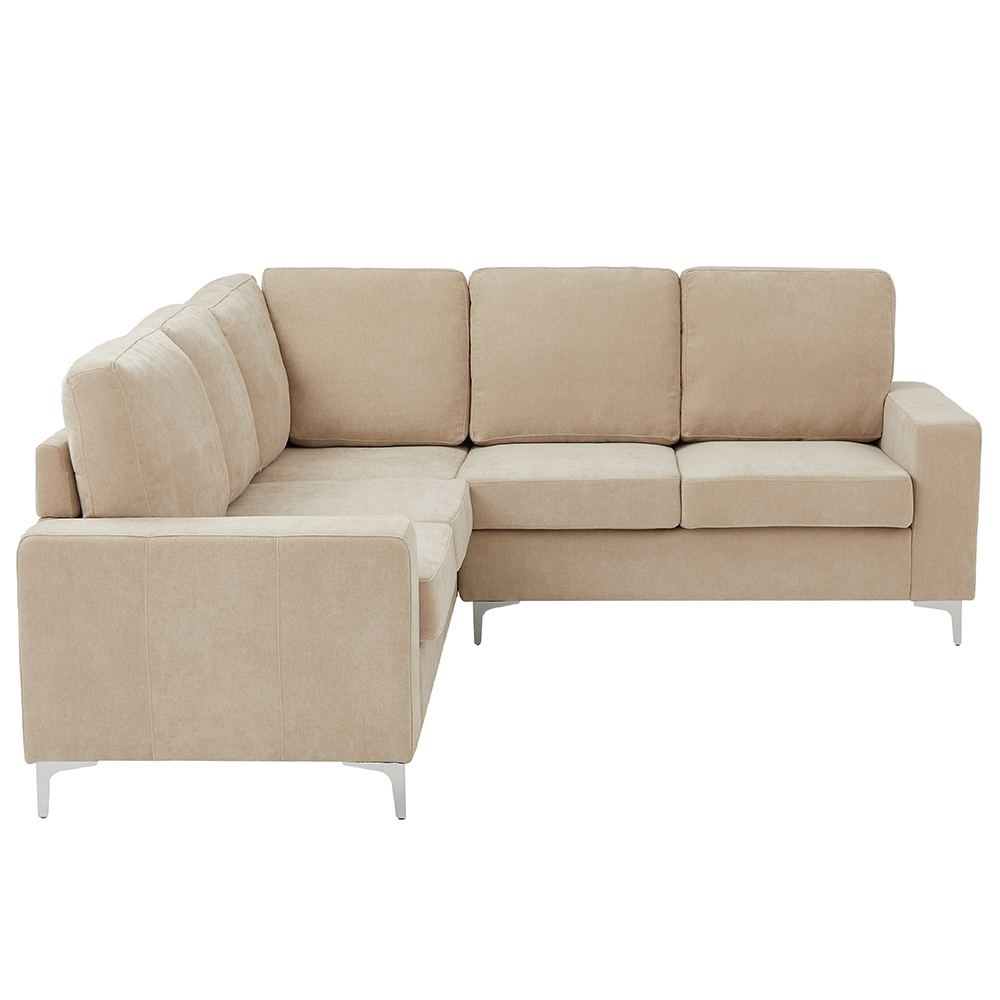 Baltic Fabric Corner Sofa In Stone