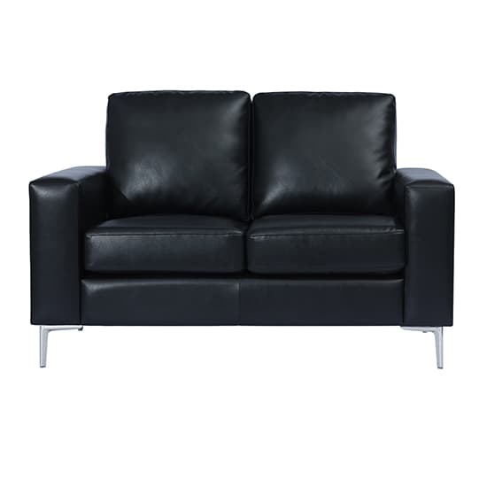 Baltic Faux Leather 2 Seater Sofa In Black_1
