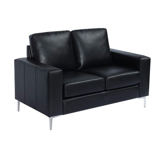 Baltic Faux Leather 3+2 Sofa Set In Black