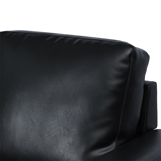 Baltic Faux Leather 3+2 Sofa Set In Black