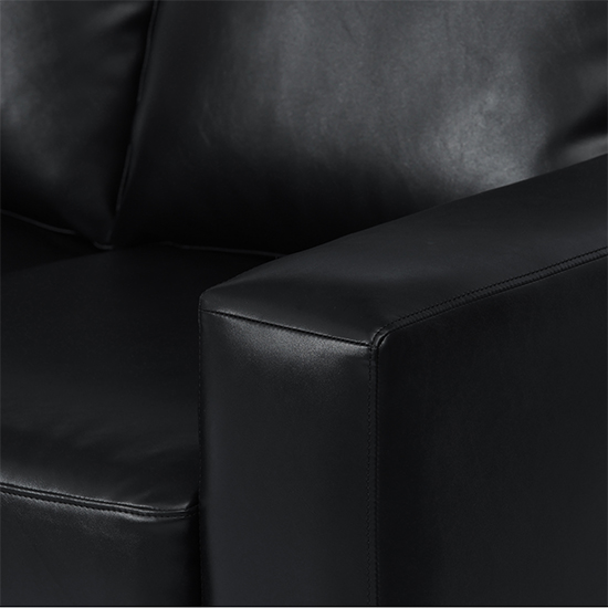 Baltic Faux Leather 3+2 Sofa Set In Black