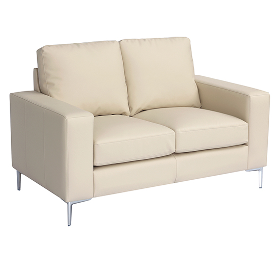 Baltic 3+2 Faux Leather Sofa Set In Ivory