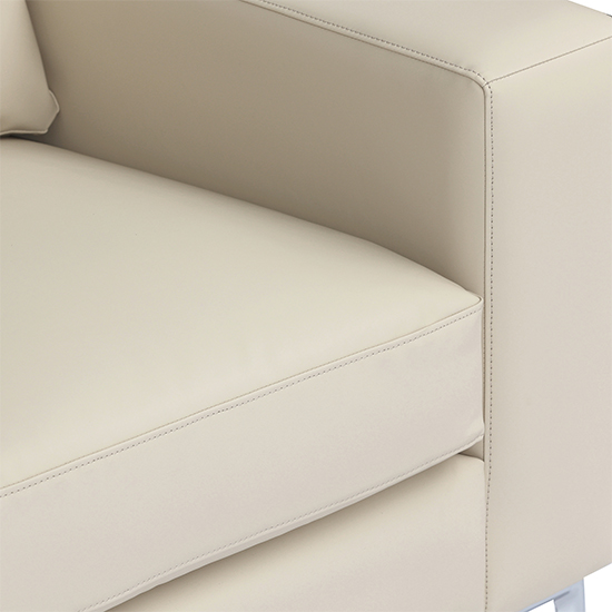 Baltic 3+2 Faux Leather Sofa Set In Ivory