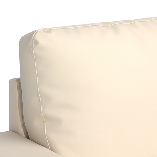 Baltic 3+2 Faux Leather Sofa Set In Ivory