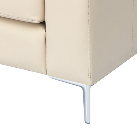 Baltic 3+2 Faux Leather Sofa Set In Ivory