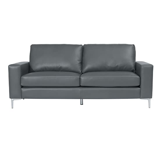 Baltic Faux Leather 3 Seater Sofa In Dark Grey