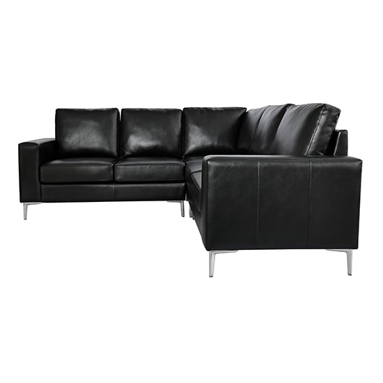 Baltic Faux Leather Corner Sofa In Black Furniture in Fashion