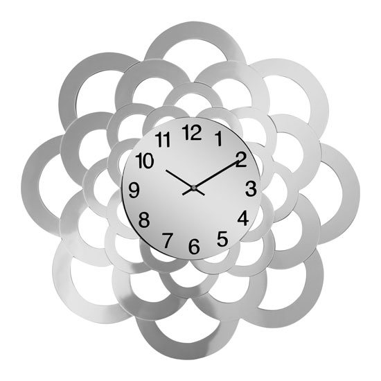Read more about Baltic modern wall clock in glass with mirrored sunflower