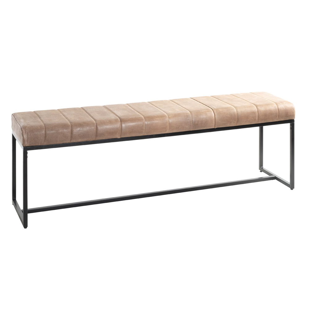 Baltimore Large Leather Hallway Seating Bench In Brown