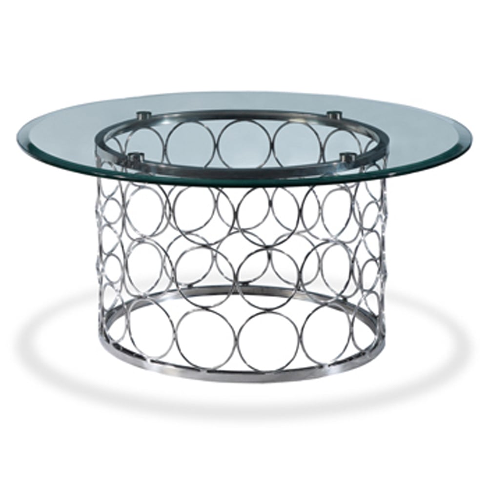Balzac Clear Glass Coffee Table With Stainless Steel Base