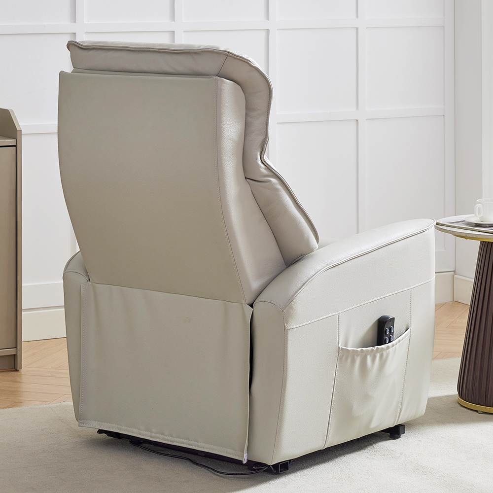 Balzac Leather Electric Recliner Chair In Sandy