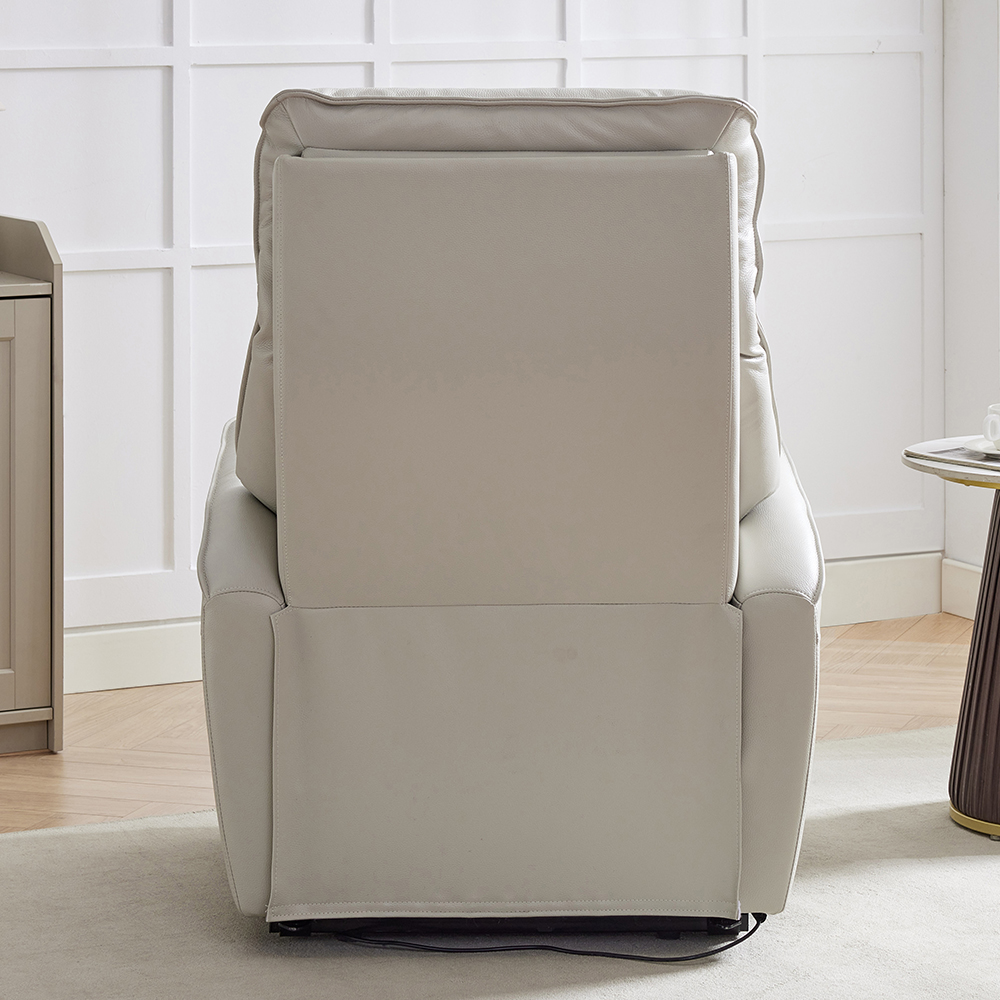 Balzac Leather Electric Recliner Chair In Sandy