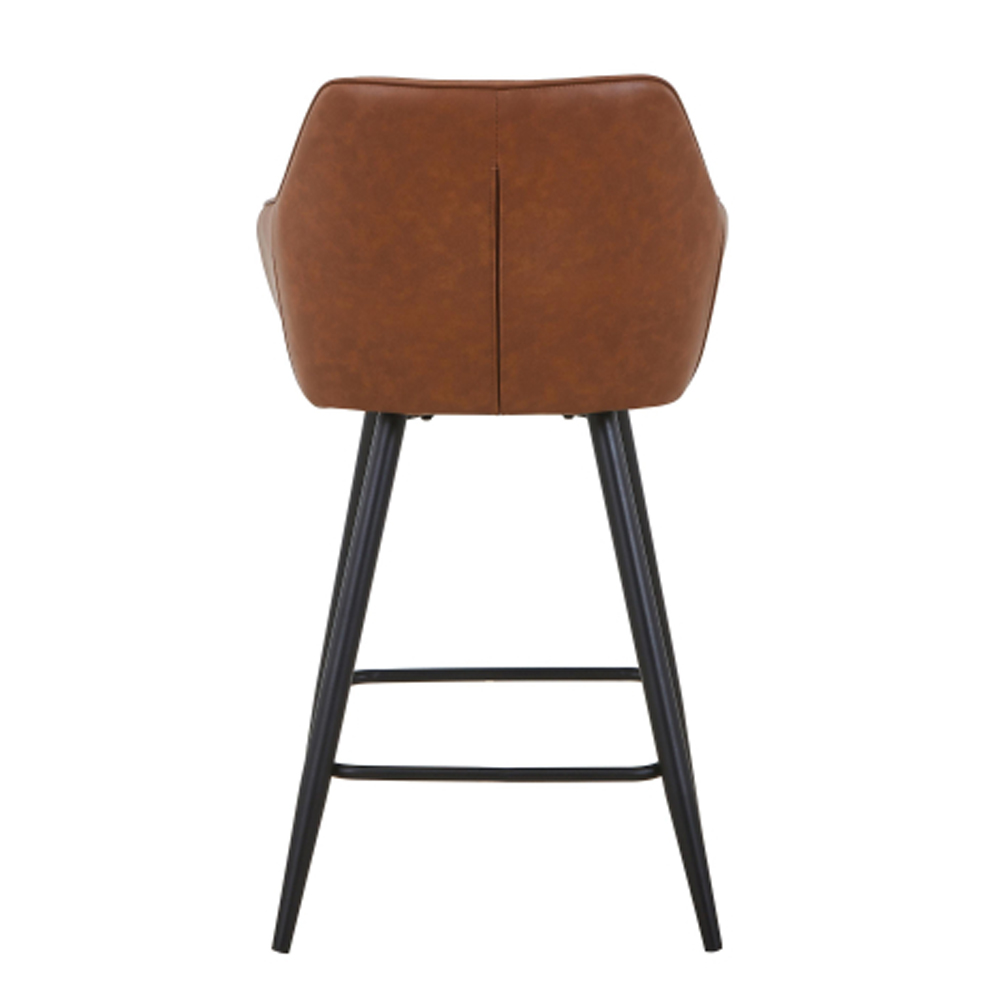 Bamburgh Tuscan Tan Leather Effect Bar Stool in Pair