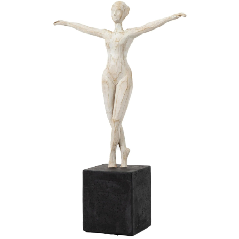 Bandera Polyresin Pirouette Sculpture In White And Black