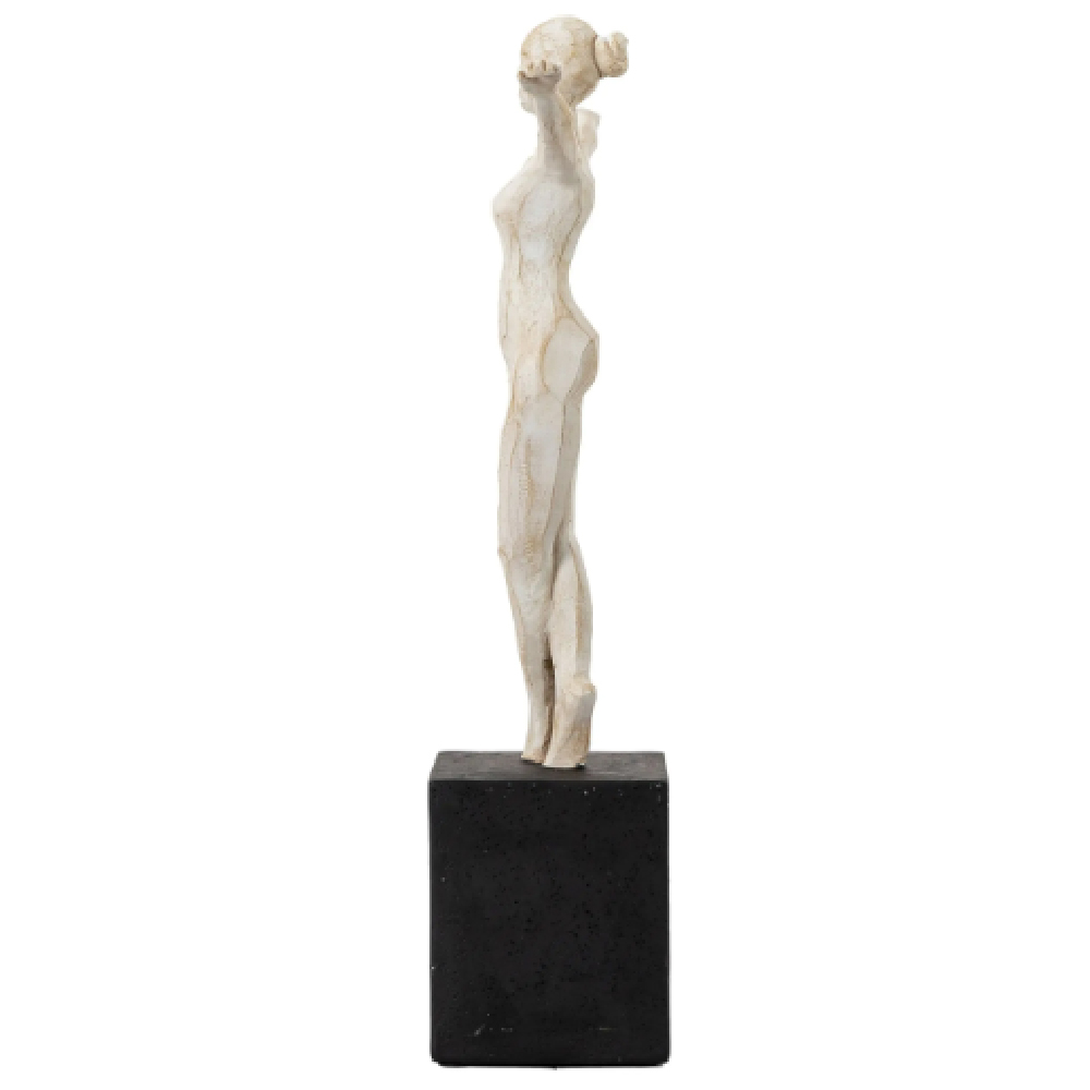 Bandera Polyresin Pirouette Sculpture In White And Black