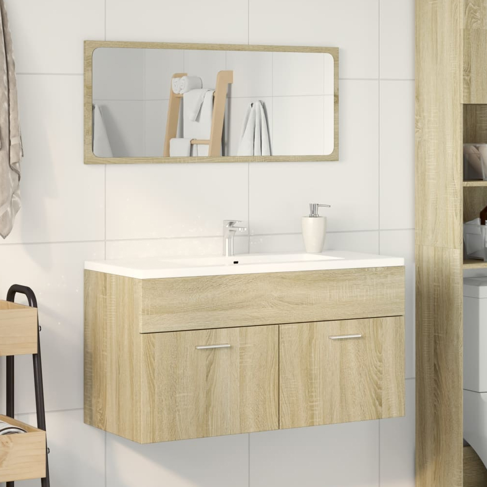 Read more about Banff wooden 2 piece bathroom furniture set in sonoma oak