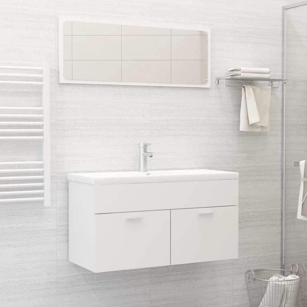 Read more about Banff wooden 2 piece bathroom furniture set in white