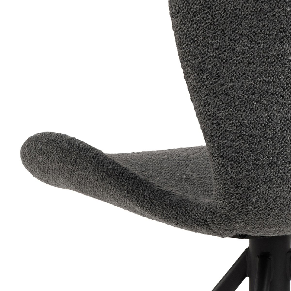 Bangor Grey Fabric Dining Chairs With Black Legs In Pair