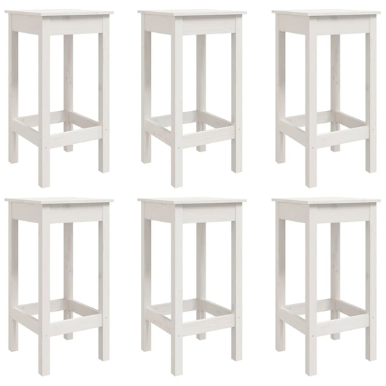 Bangor Solid Wood Pine 7 Piece Garden Bar Set In White