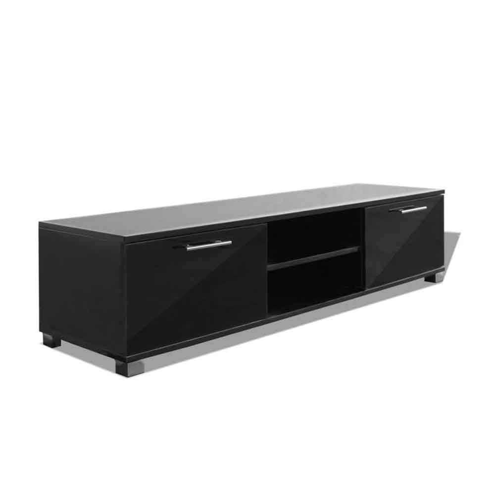 Banning 120cm Wooden TV Stand With 2 Doors In Gloss Black