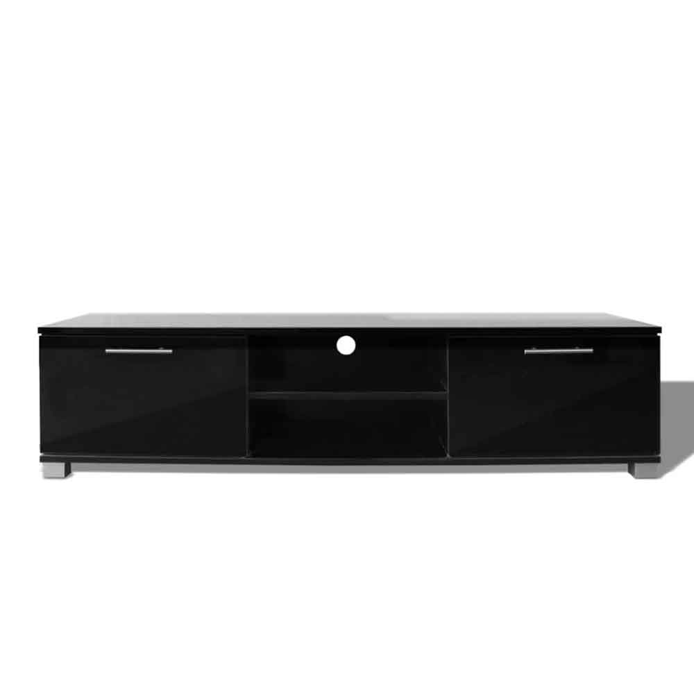 Banning 120cm Wooden TV Stand With 2 Doors In Gloss Black