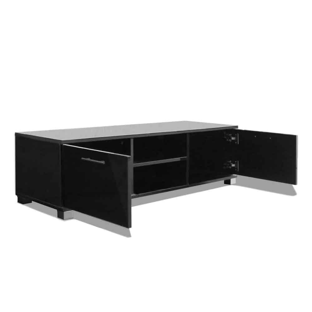 Banning 120cm Wooden TV Stand With 2 Doors In Gloss Black