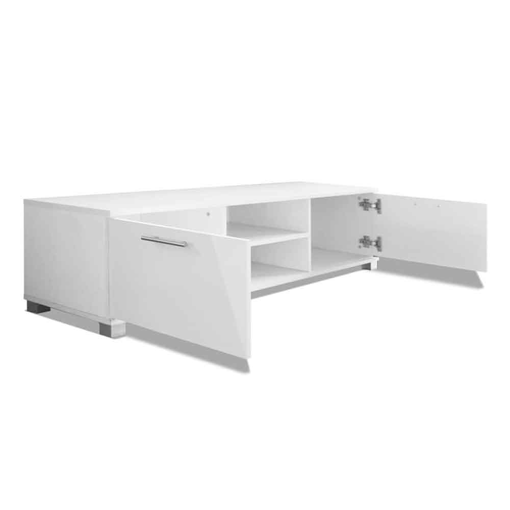 Banning 120cm Wooden TV Stand With 2 Doors In Gloss White