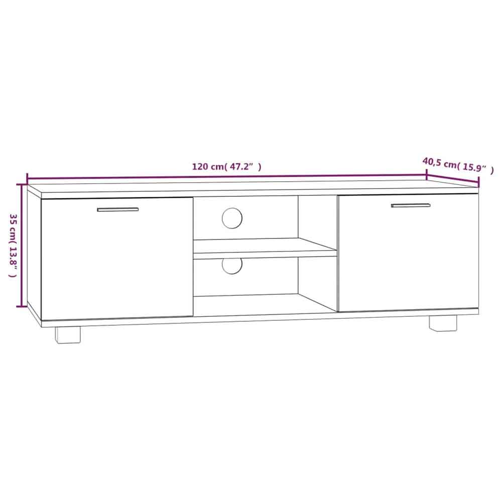 Banning 120cm Wooden TV Stand With 2 Doors In Gloss White