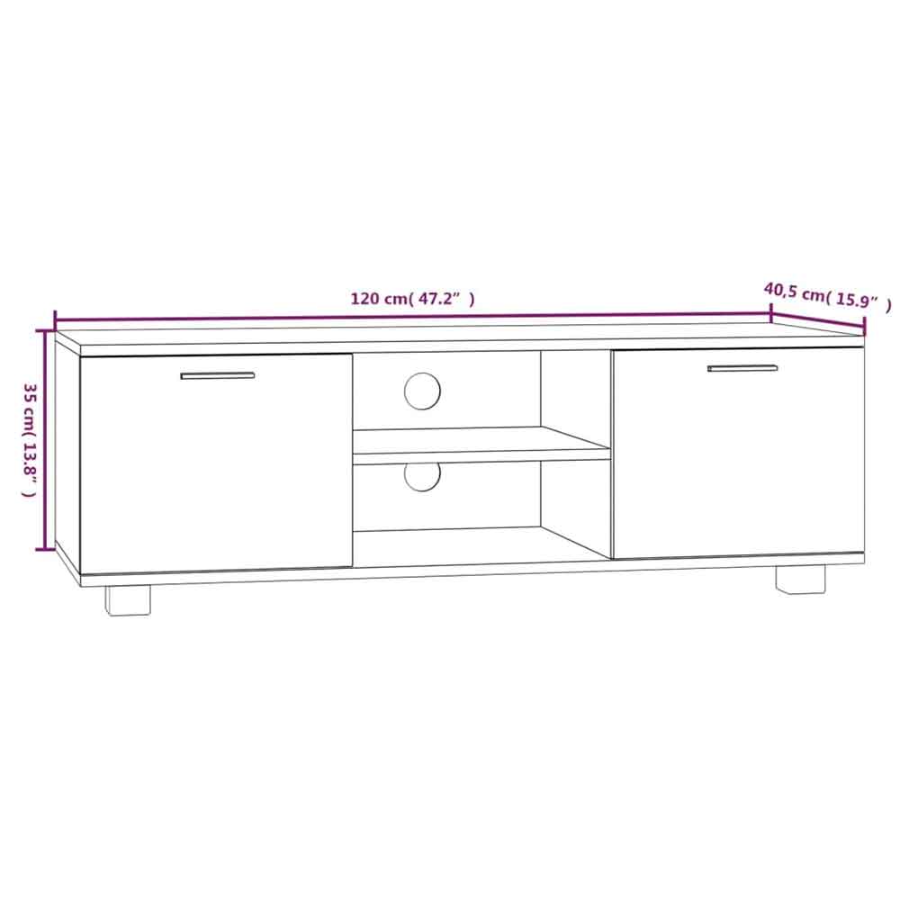 Banning 120cm Wooden TV Stand With 2 Doors In Smoked Oak