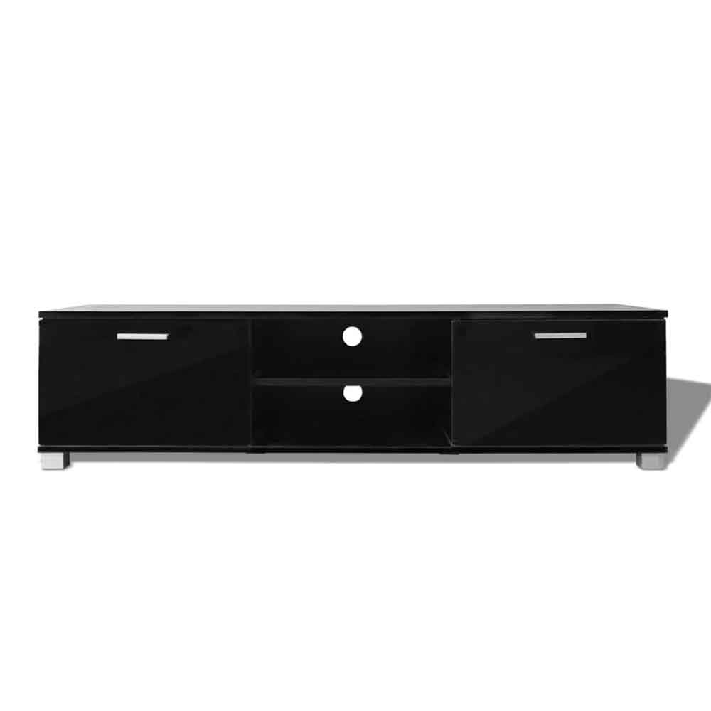 Banning 140cm Wooden TV Stand With 2 Doors In Gloss Black