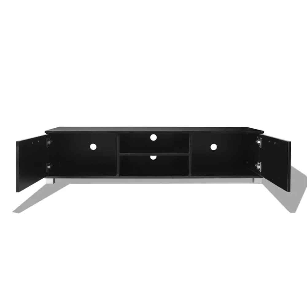Banning 140cm Wooden TV Stand With 2 Doors In Gloss Black