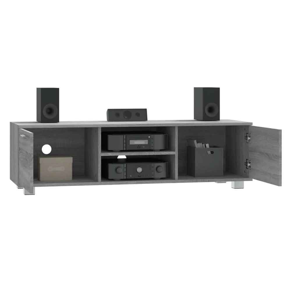 Banning 140cm Wooden TV Stand With 2 Doors In Grey Sonoma