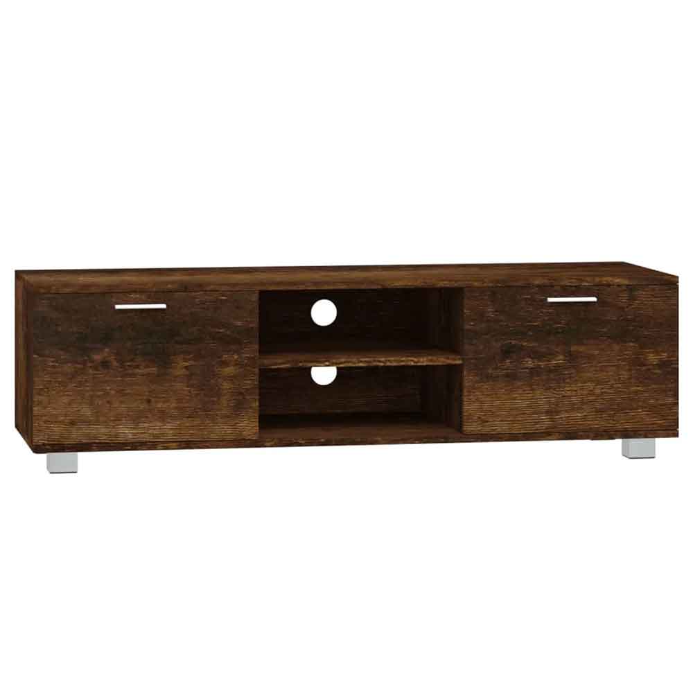 Banning 140cm Wooden TV Stand With 2 Doors In Smoked Oak