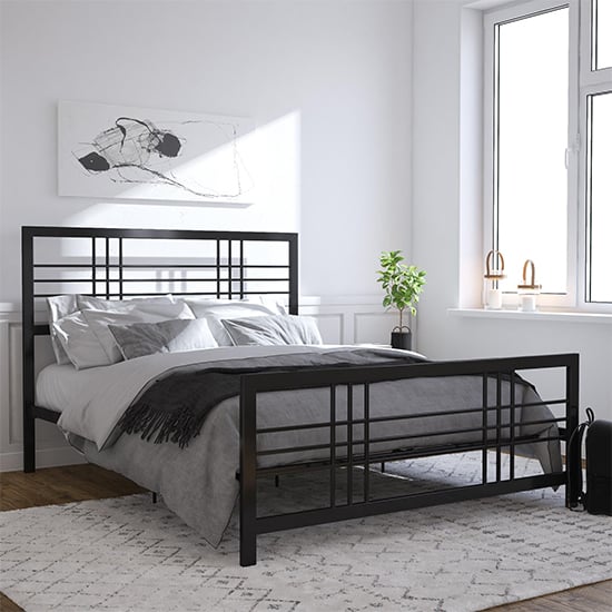 Product photograph of Burma Metal Double Bed In Black from Furniture in Fashion