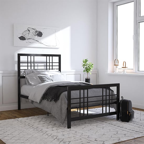 Product photograph of Burma Metal Single Bed In Black from Furniture in Fashion