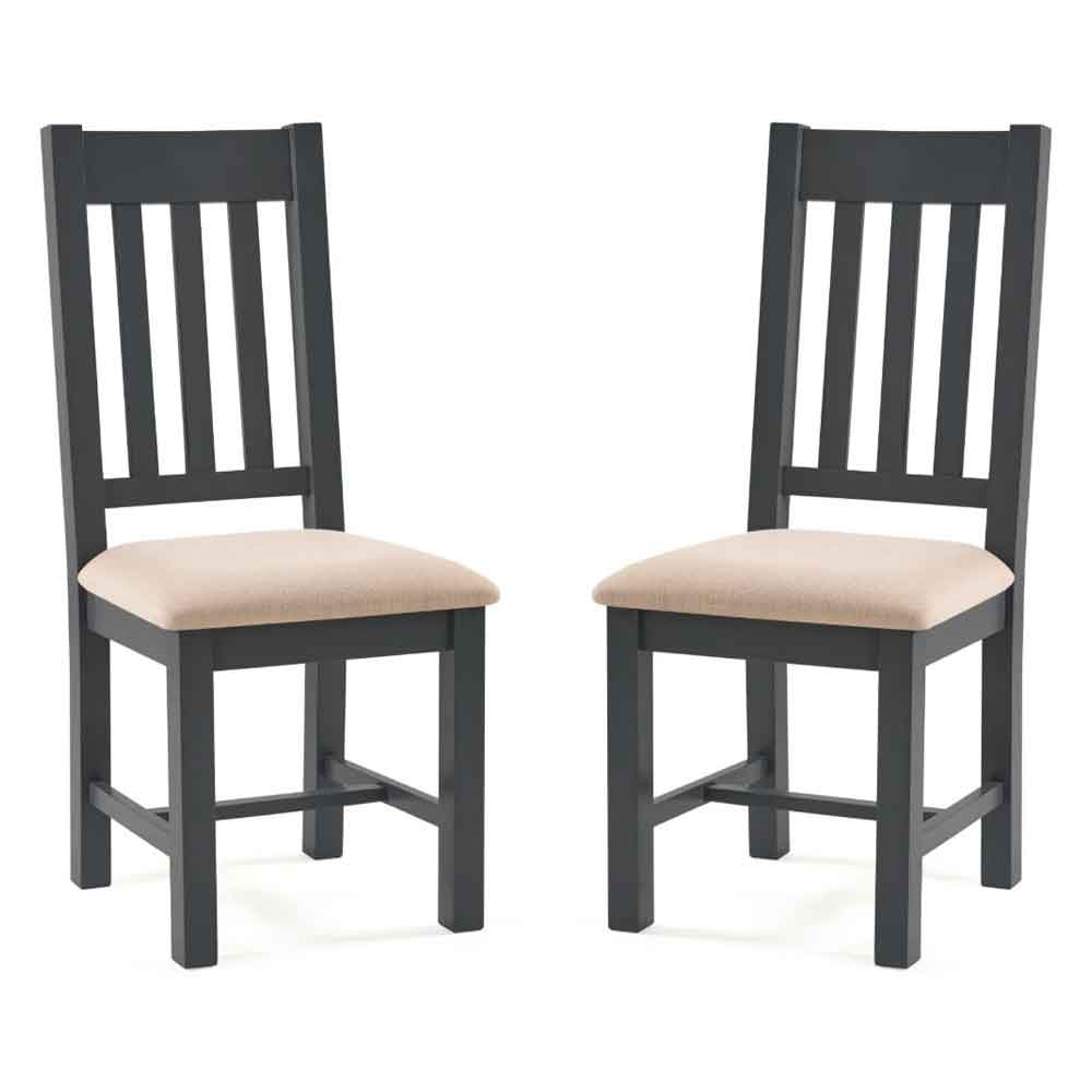 baqia dark grey wooden dining chairs with fabric seat in pair-image-132379