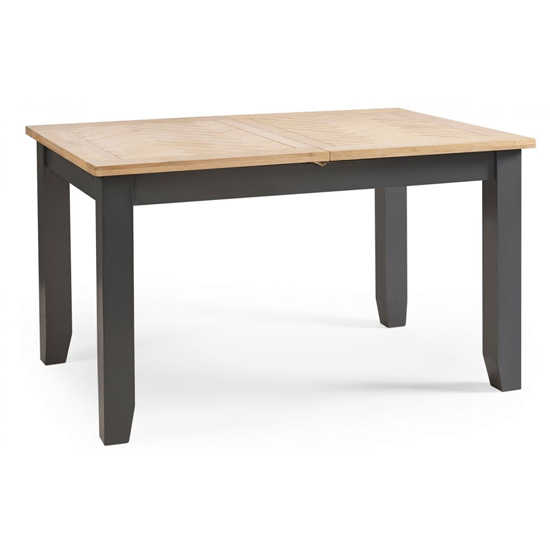 Baqia Extending Wooden Dining Table With 6 Chairs In Dark Grey