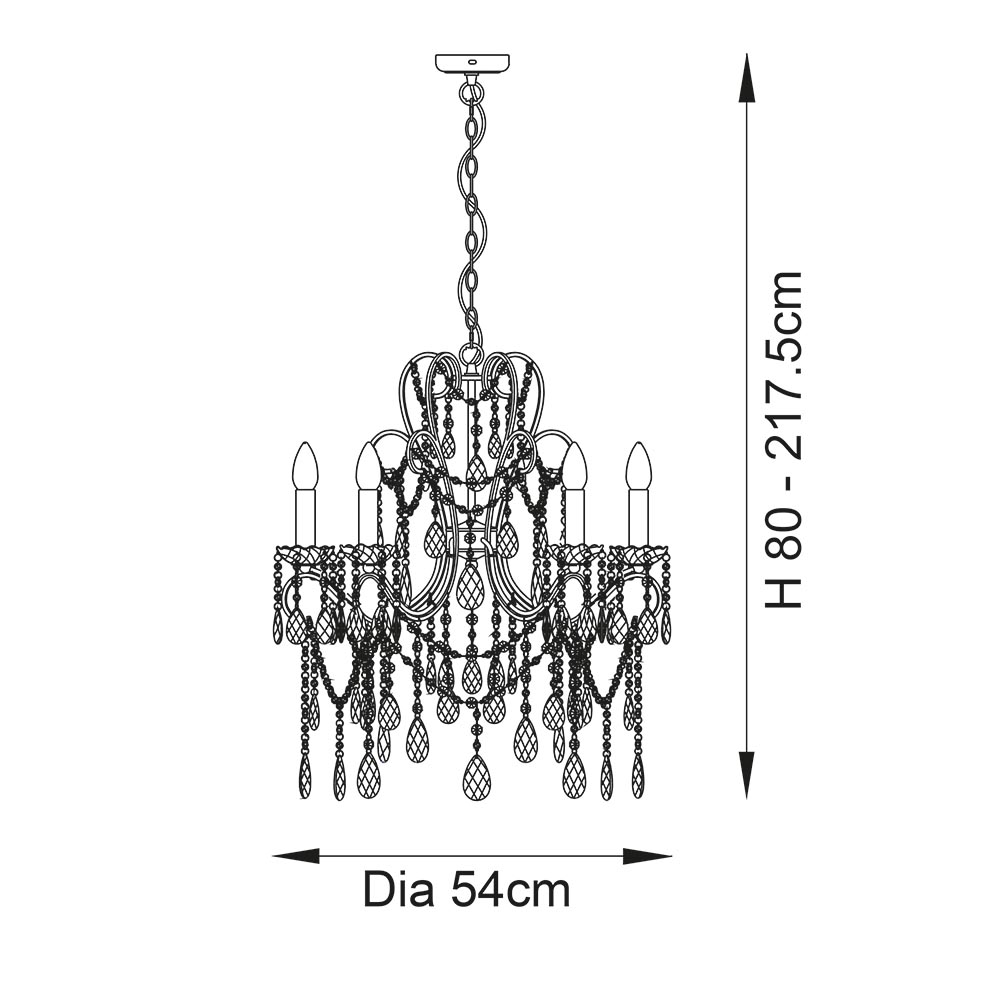 Baraboo 5 Light Glass Pendant Ceiling Light In Aged Silver